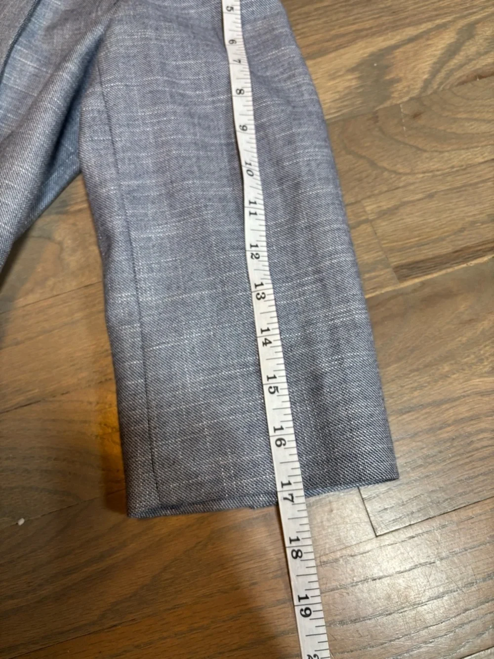 White House Black Market Blue Gray Draped Open-Front Blazer. Size 2